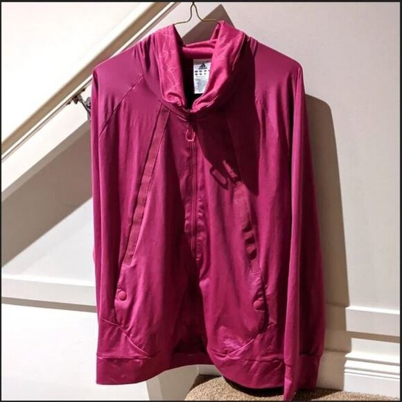 🐣Like New Adidas Climalite Jacket Track Jacket Iridescent Purple Fuscia Pink - Picture 6 of 17